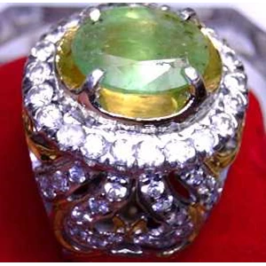 cincin perak batu mulia jamrud kolombia - colombian emerald design mewah* * * high class* * *