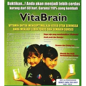 vitabrain vitamin otak, garansi uang kembali 110% jika anda tidak mendapatkan manfaat sebelum botol pertama habis.