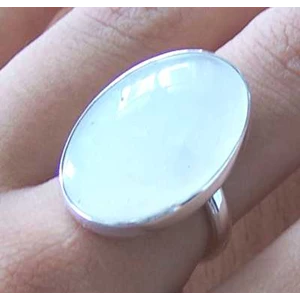 white mop shell silver ring / cincin perak oval kerang mop mutiara putih