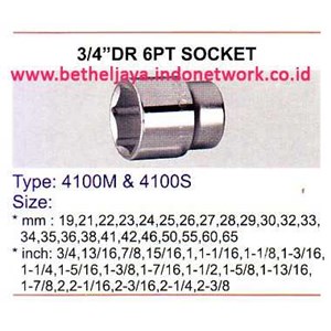 lippro socket 6pt-3/ 4 dr type 4100m & 4100s