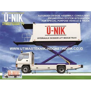 medium hydraulic scissor lift truck / truk pengangkut makanan airport/ pesawat terbang