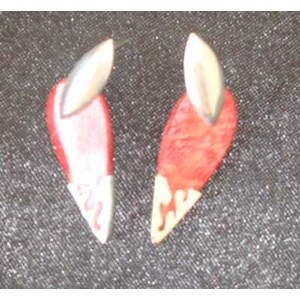 red coral with silver earring / anting perak koral merah