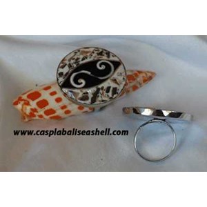 stainless steel jewelry for seashell / perhiasan cincin kerang resin dengan stainless