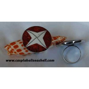 seahsell ring indonesia / cincin kerang resin merah dari indonesia