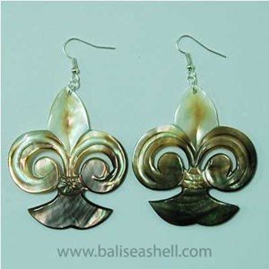 earring shell art crafts carving / anting cantik kerang ukiran bali