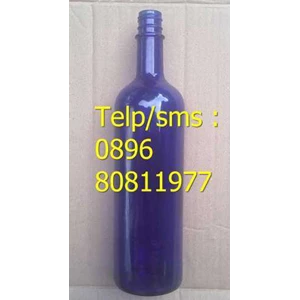 botol kaca biru
