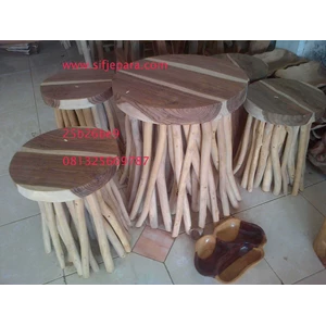 kursi tamu batang kayu trembesi