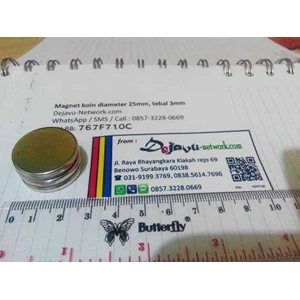 magnet / magnit neodymium coin diameter 25mm, tebal 3mm