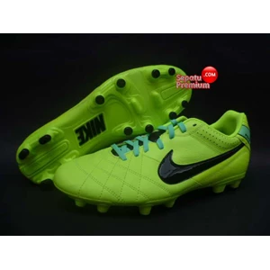 nike tiempo natural iv leather fg volt/ black/ green.glow