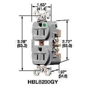 hospital grade receptacle hbl8200gy