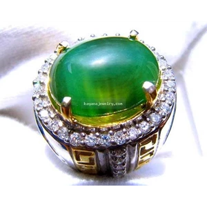 cincin batu green chalcedony ( code: gc023)