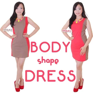 grosir baju wanita terbaru body shape dress - 2 warna