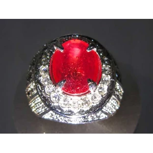 * a-2436 : pinkish ruby, natural, nigeria, 12x10x2mm, 66.1crt w/ ring