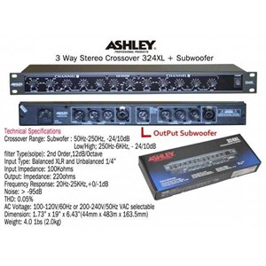 ashley 324 xl crossover 3 way + subwoofer output