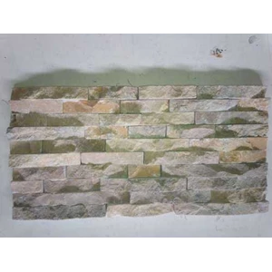 wl 8. wall cladding batu alam susun sirih kuning