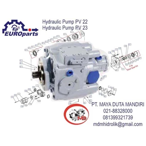 pompa hidrolik, main pump, hydraulic pump, axial piston pump truk mixer / truk molen seri pv 22 dan pv 23 dan spare parts