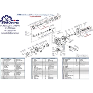 pompa hidrolik, main pump, hydraulic pump, axial piston pump truk mixer / truk molen seri pv 22 dan pv 23 dan spare parts-1
