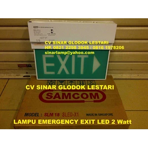lampu emergency exit led 2w samcom slm 18 sled x1