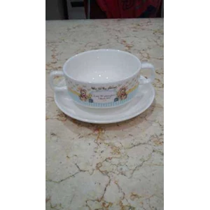 mangkuk soup / soup bowl with saucer lc 266-1