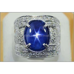elegant royal blue sapphire star burma - sps 211-1
