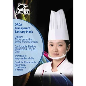 masker plastik/ masker transparant/ sanitary mask/ masker sanitary/ anti saliva mask for restoran/ hotel/ bakery/ supermarket orca-3
