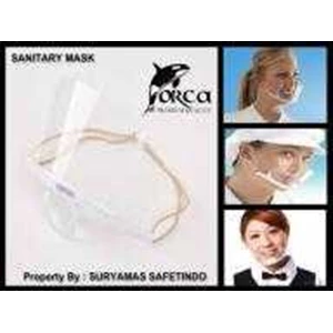masker plastik/ masker transparant/ sanitary mask/ masker sanitary/ anti saliva mask for restoran/ hotel/ bakery/ supermarket orca-4