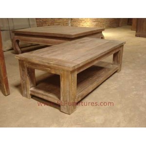 furniture antik jepara: meja kopi kayu jati bekas ( recycled teak coffee table)