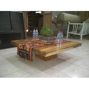 furniture antik jepara: meja kopi kayu jati persegi ( square teak coffee table)