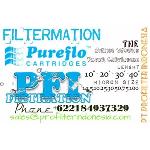 pureflo filtermation string wound filter cartridge benang 1 micron polypropylene