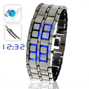jam tangan samurai silver biru-jam tangan led samurai