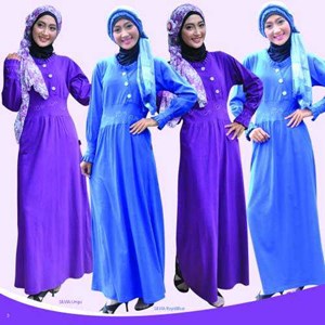 baju gamis silvia royal blue dan silvia ungu