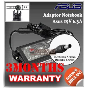 adaptor/ adapter/ charger asus 19v 6.3a ( ~ 6.5a) original/ asli/ genuine/ compatible/ kw1 for/ untuk laptop/ notebook/ netbook/ netbuk asus n series ( 5.5 * 2.5 mm)