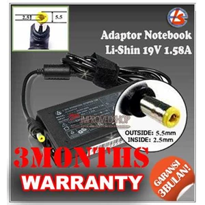 adaptor/ adapter/ charger li-shin/ zyrex 19v 1.58a/ 2.1a original/ asli/ genuine/ compatible/ kw1 for/ untuk laptop/ notebook/ netbook/ netbuk zyrex series ( 5.5 * 2.5 mm)