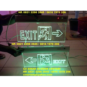 lampu exit bening led legend orang lari kiri atau kanan