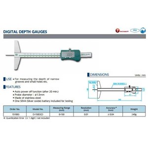 niigata seiki digital depth gauges ( d-150dcd)