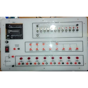 plc trainer dengan sistem analog input dan analog output dan toucscreen hmi