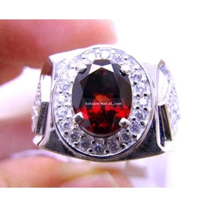 cincin batu sprakling red garnet ( code : gnt0040 )