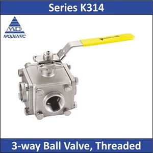 modentic - series k314 - 3-way ball valve, threaded