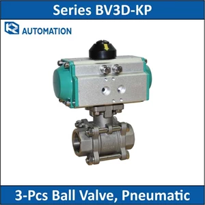 kz automation - series bv3d-kp - 3-pcs ball valve, pneumatic