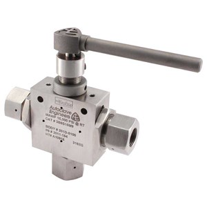parker autoclave engineers ball valves 3/ 8” 3-way .328” ( 8.33 mm) ball orifice pressures to 15, 000 psi ( 1034 bar)