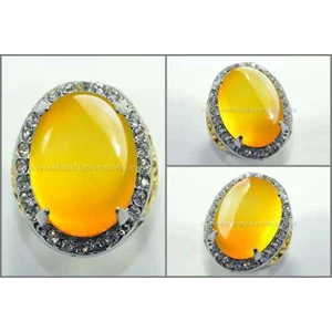 natural yellow chalcedony, kristal bersih - rch 035-1