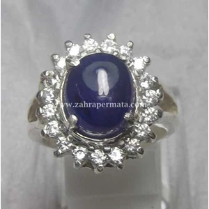 cincin batu permata blue saphire - zp 423-1