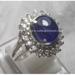 cincin batu permata blue saphire - zp 423-2