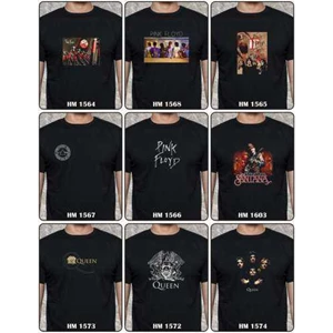 kaos t-shirt hitam, cetak dtg, thema musik lawas 6-11-4