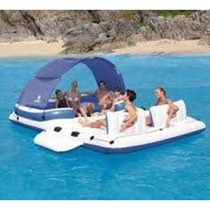 perahu bestway coolerz tropical breeze 6-person floating island-1