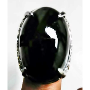 batu cincin natural cincau black jade super crystal ( giok hitam-aceh)