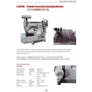s-03psm 3 needle coverstitch smocking machine