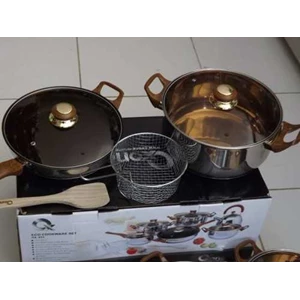 oxone ox933 eco cookware set panci masak body stainless steel anti karat