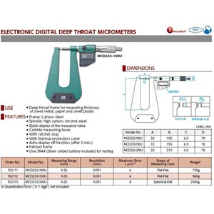 niigata seiki sk digital micrometer deep throat