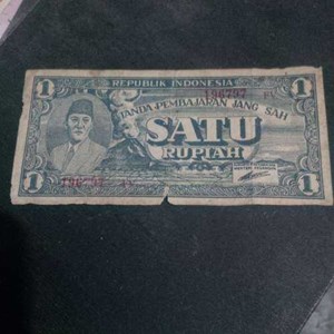 uang kuno 1 rupiah suekarno 1945-1